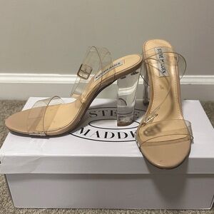 Steve Madden Clear PVC strappy heels